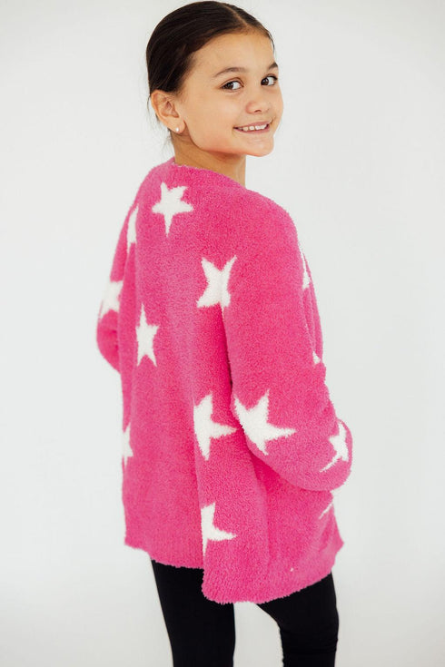 bright-pink-coconut-star-cozy-cardigan Mila & Rose - Sophia's StyleCozy Cardigan-1
